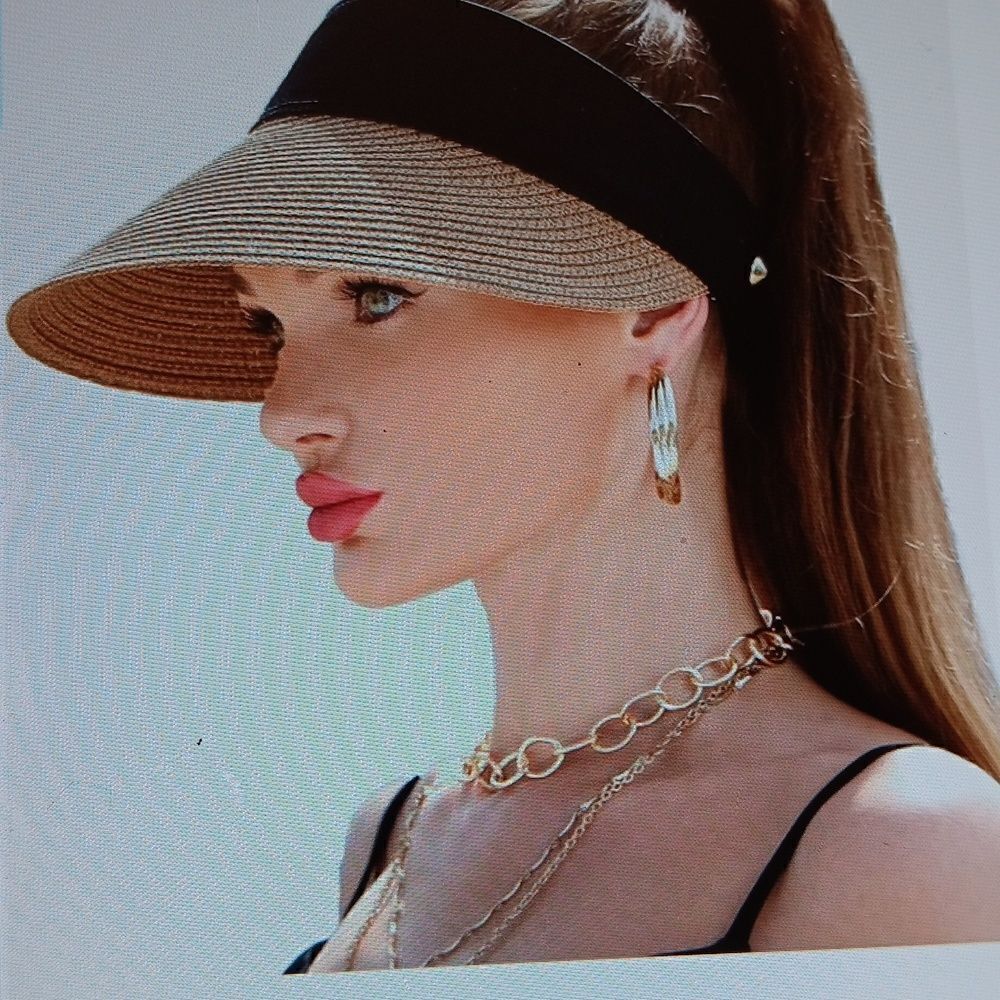 New 2 ZOORON Straw Visor Hats, Foldable 2 New‎ - Picture 2 of 3